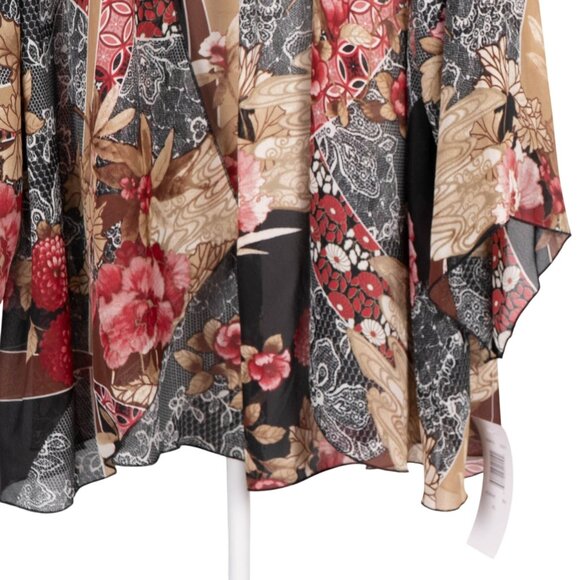 Sunny Leigh Kimono Cardigan XL Women NEW Floral Patchwork Open Front Lightweight - Picture 3 of 5